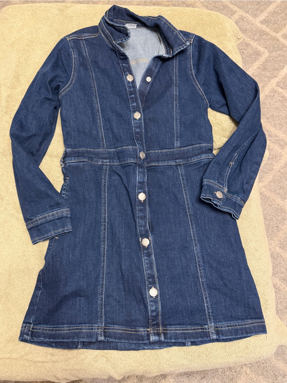 abercrombie kids Dark Blue Denim Button-Front Dress